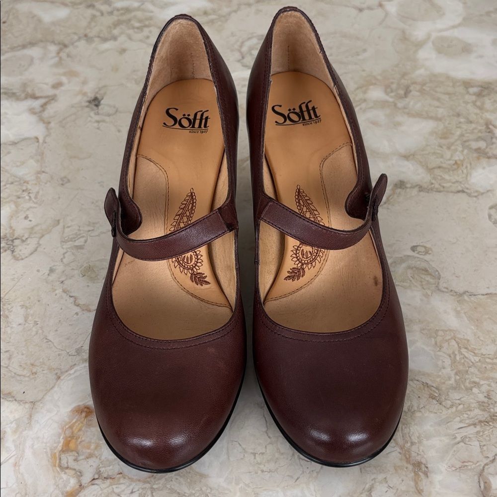 Sofft Leslie Mary Jane Leather Pumps Heels - Picture 3 of 8